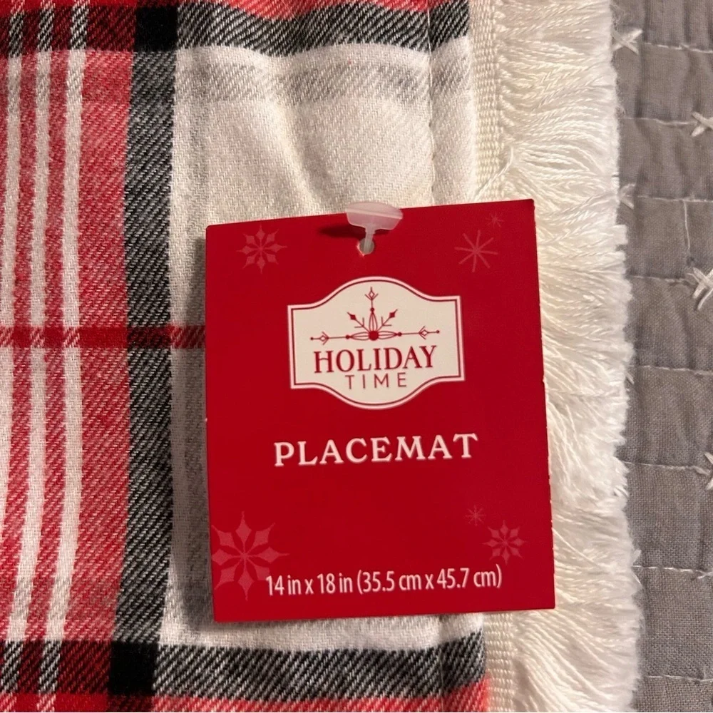 Holiday Plaid Placemat Set of 4 - NEW